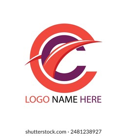 Vector C latter logo para colorear diseño de arte
