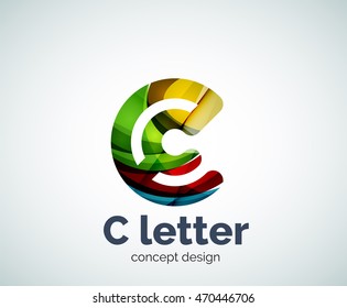 Plantilla de logotipo de concepto de letra del vector C, icono de negocio abstracto