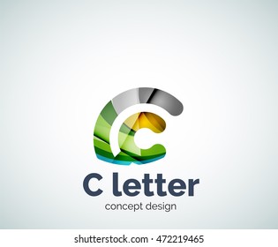 Vector C letter concept logo template, abstract business icon