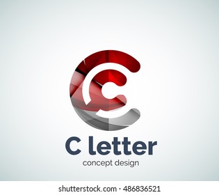 Vector C letter concept logo template, abstract business icon
