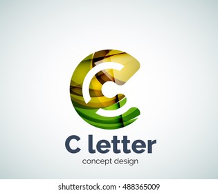 Plantilla de logotipo de concepto de letra del vector C, icono de negocio abstracto
