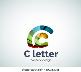 Plantilla de logotipo de concepto de letra del vector C, icono de negocio abstracto