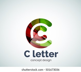 Vector C letter concept logo template, abstract business icon