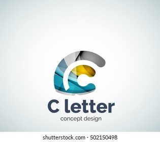 Plantilla de logotipo de concepto de letra del vector C, icono de negocio abstracto