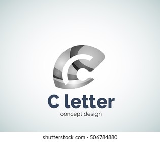 Vector C letter concept logo template, abstract business icon
