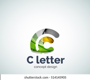 Plantilla de logotipo de concepto de letra del vector C, icono de negocio abstracto