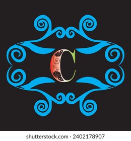 vector c logo c letter logo with mandala 