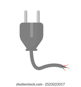 vector cable is damaged or broken which becomes an icon to warn of danger