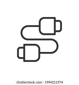 Vector cable line icon. Symbol in trendy outline style. Vector illustration isolated on a white background. 