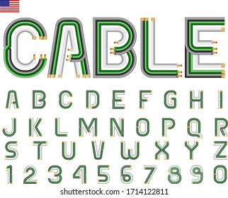 Vector cables alphabet and number - USA version