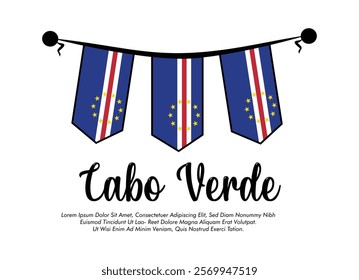 Vector Cabo flag banner Cabo flag Vector illustration design Cabo national day banner design 