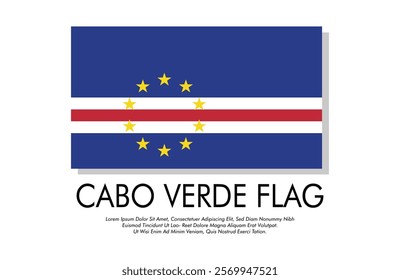 Vector Cabo flag banner Cabo flag with white background Vector illustration design Cabo independence day banner design 