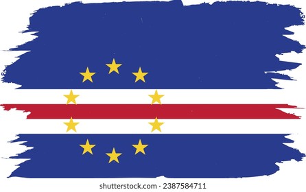 
Vector cabo verde flag with realistic texture