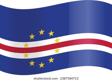 
Vector cabo verde flag with realistic texture