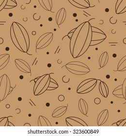 Vector cacao seamless for design wrapping paper, packaging chocolates, packages for chocolate, scrap-booking