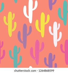 Vector cacti seamless pattern