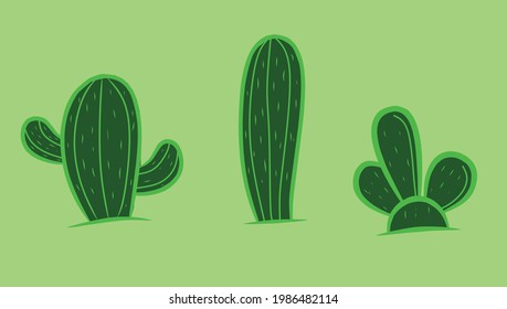 cactus vectorial. Cacti son plantas únicas que pueden crecer en áreas calientes