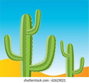 vector cactus in desert