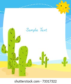 vector cactus in desert clip-art