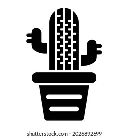 Vector Cactus Glyph Icon Design
