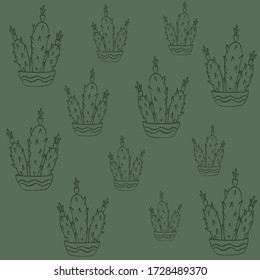 Resumen del fondo verde del cactus vectorial  