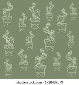 Vector cactus green background  abstract  