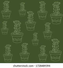 Vector cactus green background  abstract  