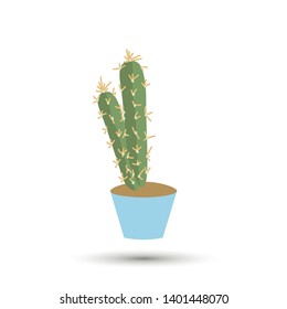 Vector cactus icon. Plant in pot symbol. For design, web site design, logo, app, UI.