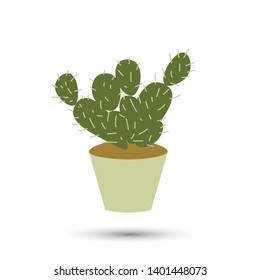 Vector cactus icon. Plant in pot symbol. For design, web site design, logo, app, UI.