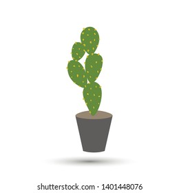 Vector cactus icon. Plant in pot symbol. For design, web site design, logo, app, UI.