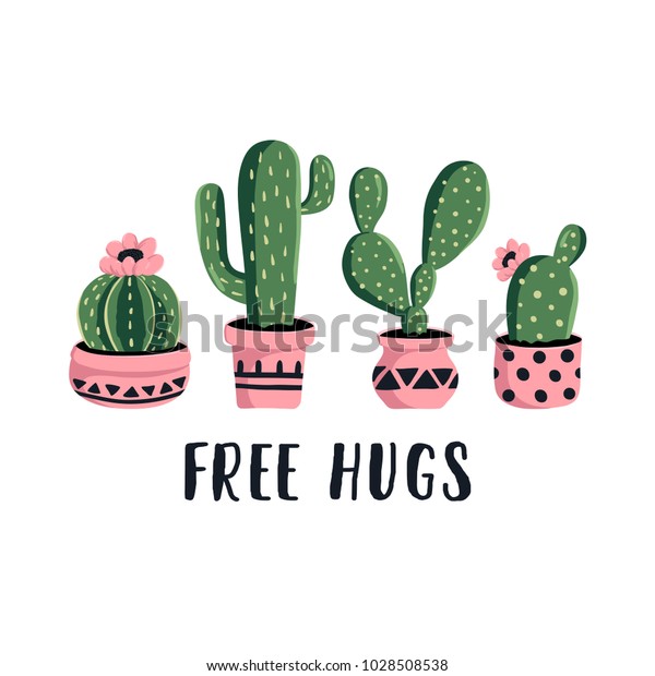 Vector Cactus Illustration Boho Style Cute Stock Vector (Royalty Free ...