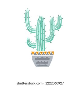 Vector cactus illustration isolated on white  Perfect for summer greeting cards