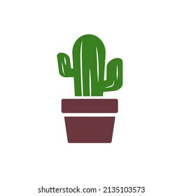 cactus vectorial aislado sobre un fondo blanco. símbolo de cactus en forma de caricatura para el diseño de tu sitio web. Ilustración vectorial.