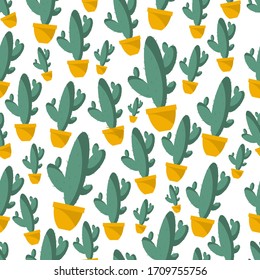 Vector cactus pattern. Seamless repeated pattern can be used for wallpaper, pattern, backdrop, surface textures.