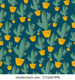 Vector cactus pattern. Seamless repeated pattern can be used for wallpaper, pattern, backdrop, surface textures.