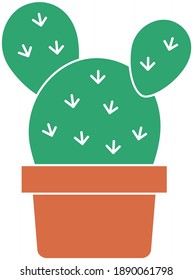 Vector cactus plant isolated. Decorative natural elements on white background. 