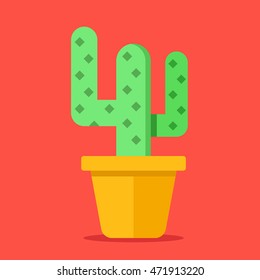 Vector cactus in pot