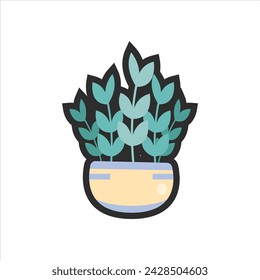 vector cactus en el vector plano del estilo de la historieta del pote