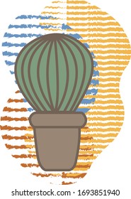 Cactus vectoriales en una olla para decoración