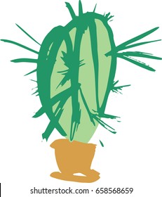 Vector Cactus in small potter