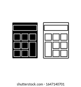 Vector caculator line icon flat disign