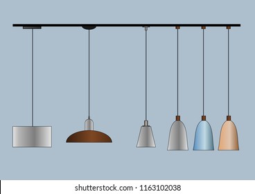 Vector CAD Blocks style set of Pendant Lamp used in architecture presentation
