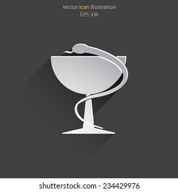 Vector caduceus medical symbol icon. Eps10.