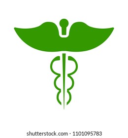 Vector Caduceus Symbol - Healthcare Sign, Pharmacy Snake Illustration