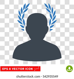 Vector Caesar EPS vector icon. Illustration style is flat iconic bicolor smooth blue symbol on a transparent background.