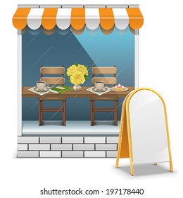 Vector Cafe with Billboard