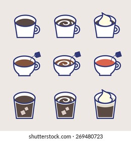 Vector Cafe drink Illustration Icon set