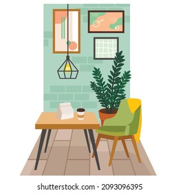 Café vectorial de estilo minimalista plano.