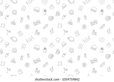 Vector cafe pattern. Cafe seamless background