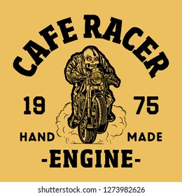 vector cafe race motorcycle illustration 